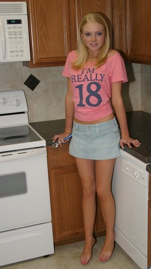 18 year old cutie Stella May gets undressed before riding on top POV style